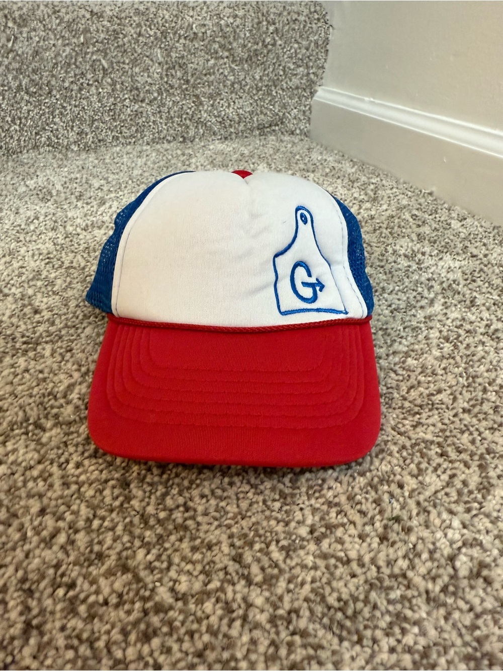 Baby Trucker Hat Red White Blue Western “G” | Adjustable Toddler Cap